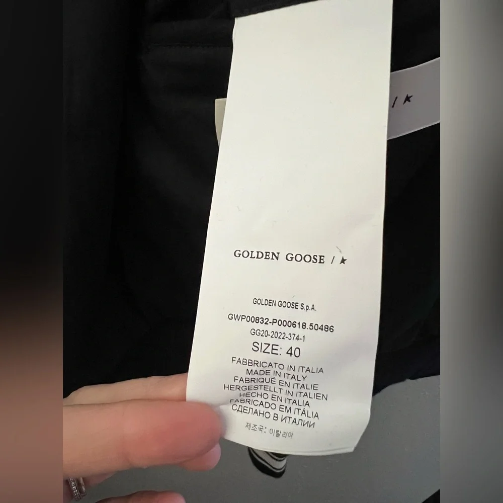 Golden Goose Dirce Navy Cropped Bomber Jacket Size 40 IT New - Picture 13 of 16